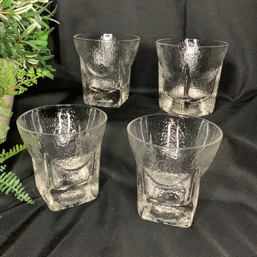 Set of 4 MCM / Vintage circa 1957 Libbey “St Regis” rocks whiskey Glasses